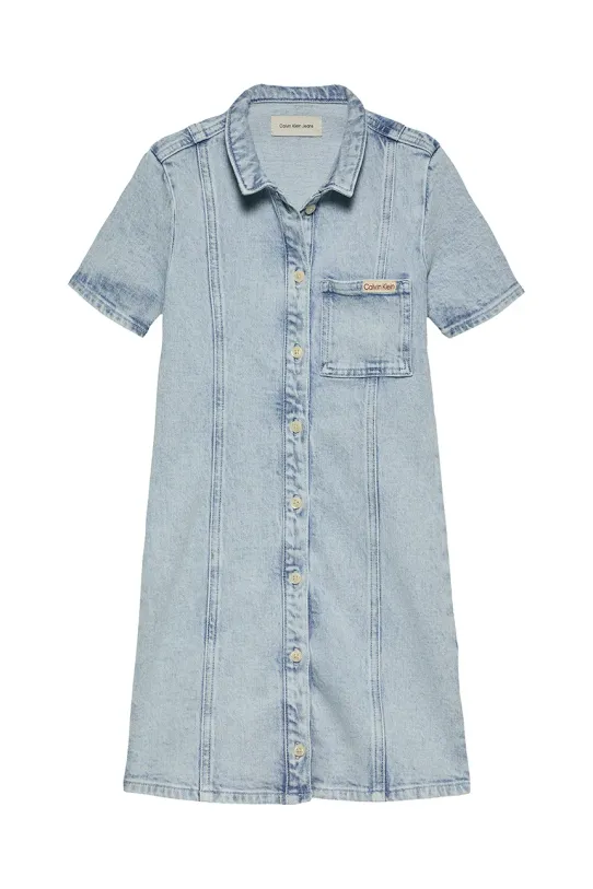 Calvin Klein Jeans sukienka jeansowa dziecięca z elastanem niebieski IG0IG02902.128.176.PPYA