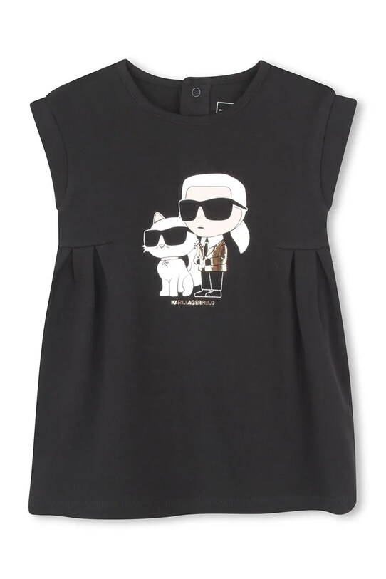 Дитяча бавовняна сукня Karl Lagerfeld короткий чорний Z30510.67.81