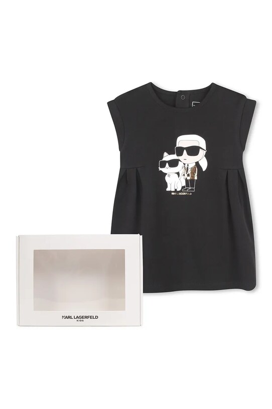 Дівчинка Дитяча бавовняна сукня Karl Lagerfeld Z30510.67.81 чорний