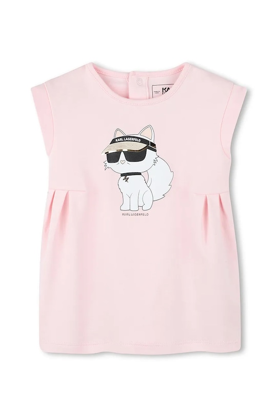 Karl Lagerfeld baba pamut ruha rövid rózsaszín Z30510.60.81
