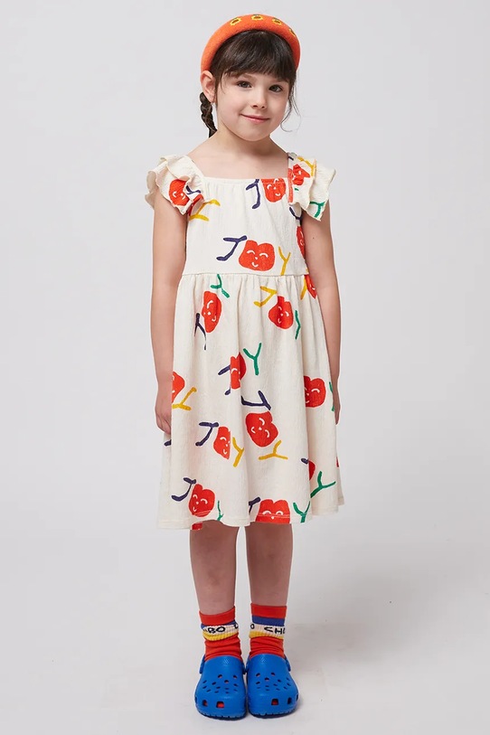 Детское платье Bobo Choses Smiling хлопок белый 125AC138