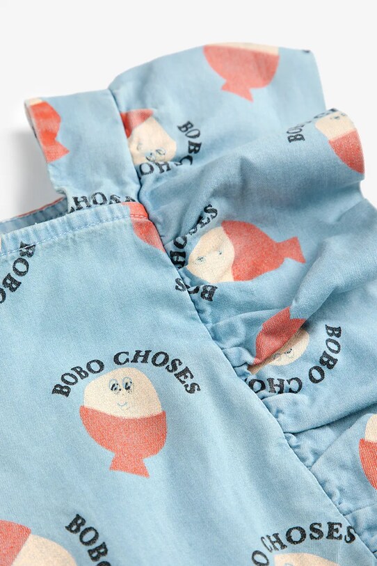 Дитяча бавовняна сукня Bobo Choses Morning Egg блакитний 125AC143