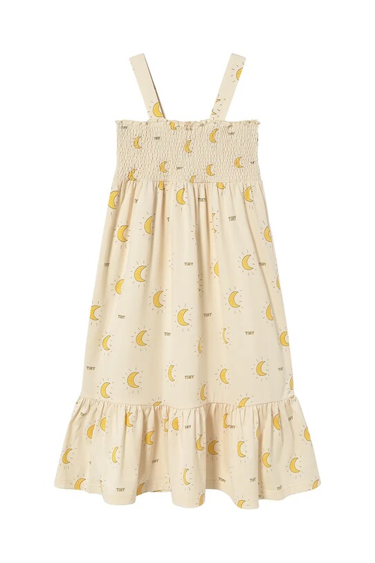 Παιδικό βαμβακερό φόρεμα Tinycottons MIDNIGHT SUN DRESS SS25.022 μπεζ SS25