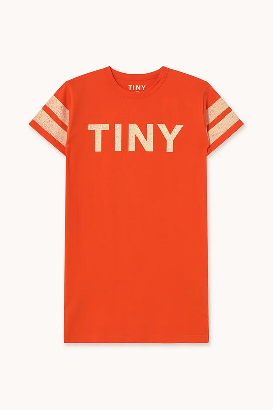 Tinycottons gyerek pamutruha STRIPES DRESS SS25.135 narancssárga SS25