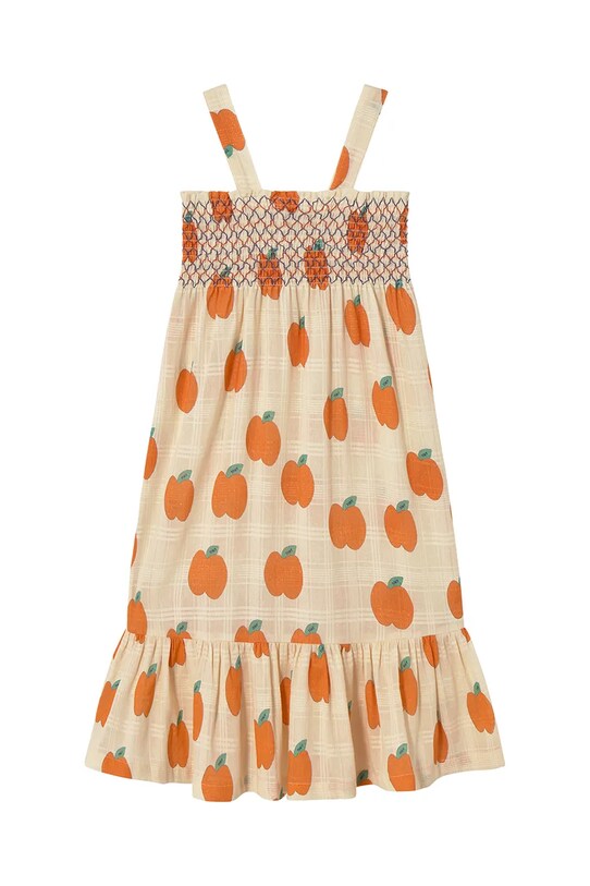 DÍVKA Dětské bavlněné šaty Tinycottons APPLES DRESS SS25.162 béžová