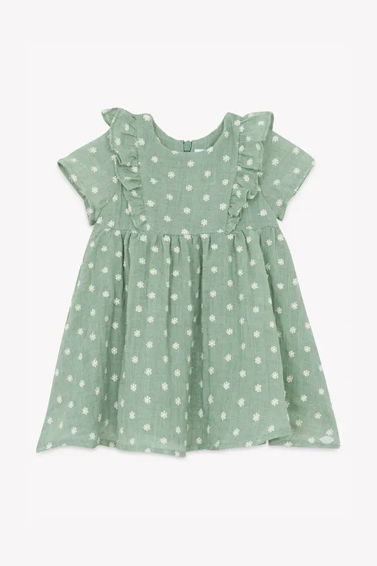 Детска рокля с лен Tartine et Chocolat CA30001.104 зелен SS25