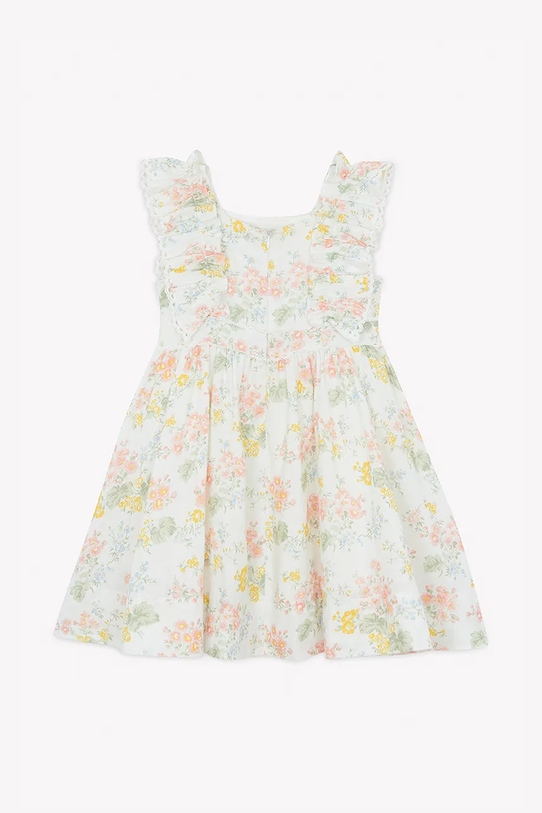 Deklice Otroška lanena obleka Tartine et Chocolat CA30072.116.140 oranžna