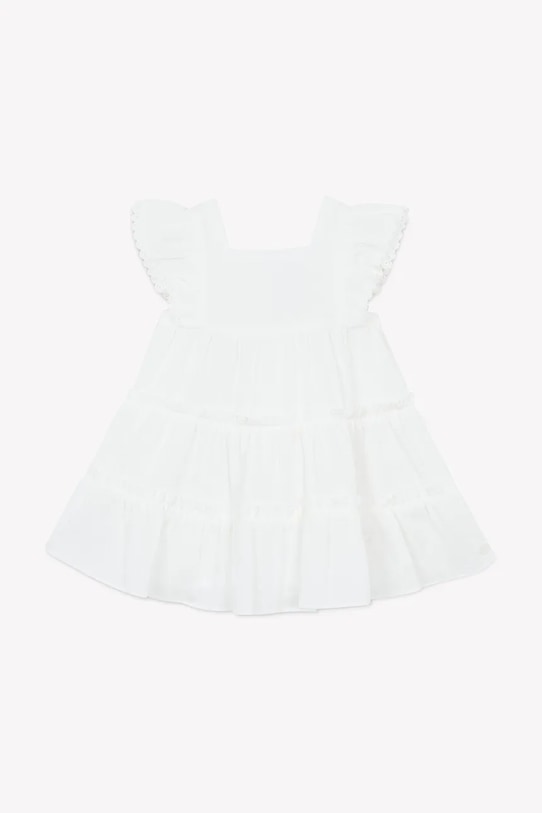 Otroška bombažna obleka Tartine et Chocolat CA30151.104 bela SS25