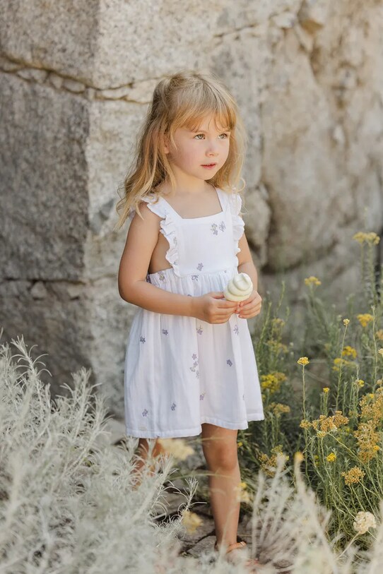 Βρεφικό βαμβακερό φόρεμα Tartine et Chocolat απλικέ λευκό CA30141.80.94