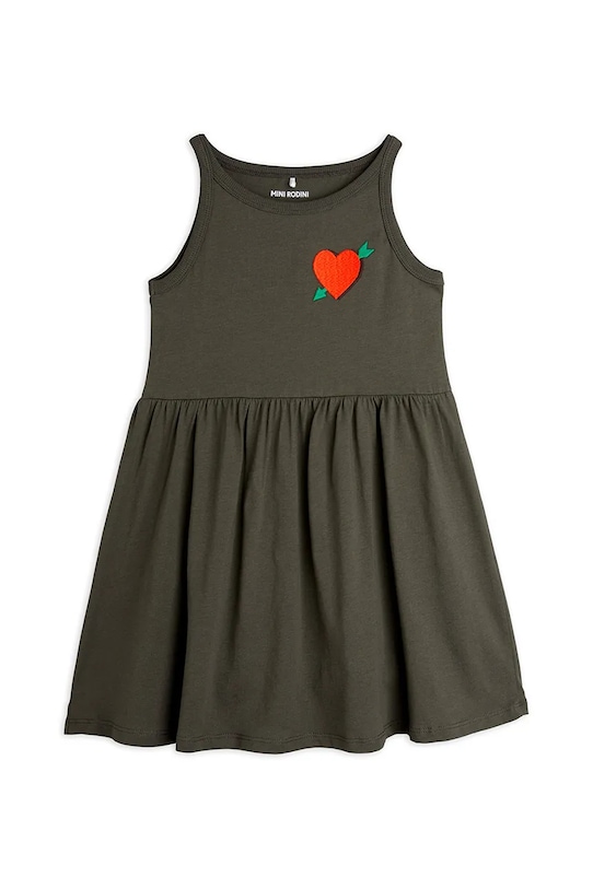 Otroška bombažna obleka Mini Rodini Arrowed heart 2525010799 črna SS25