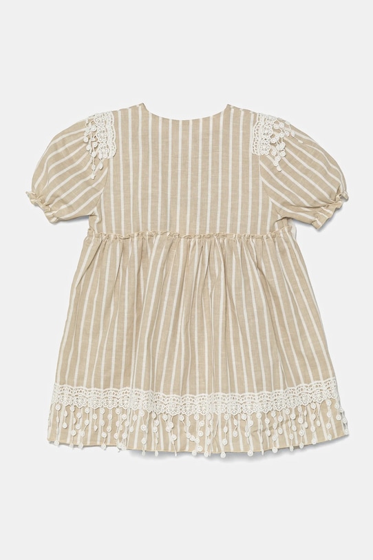 Dziewczynka Jamiks sukienka lniana dziecięca NAZANI II NAZANI.II.Suki.JLH164.G beżowy