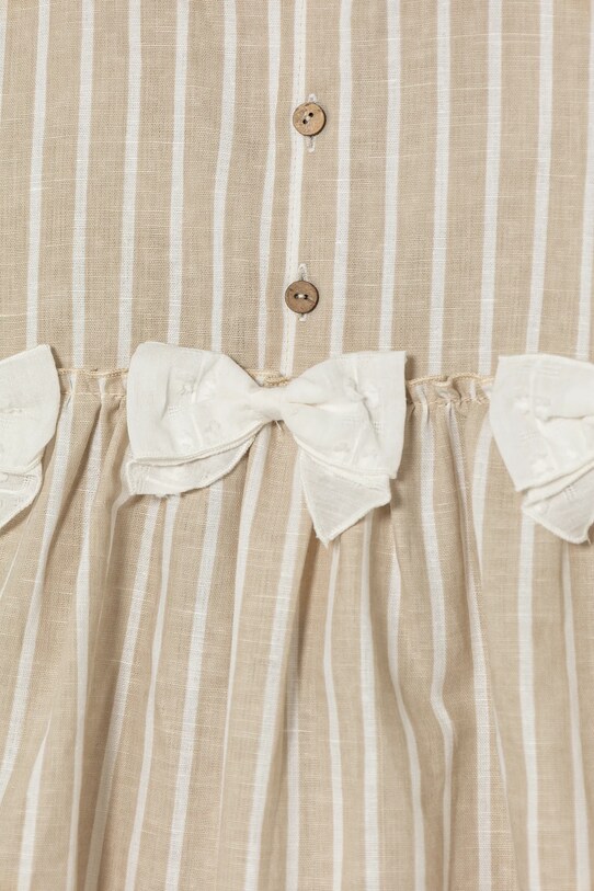 Jamiks sukienka lniana dziecięca NAZANI II beżowy NAZANI.II.Suki.JLH164.G