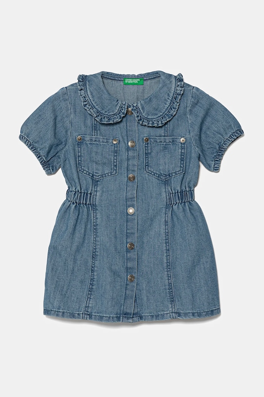 Παιδικό φόρεμα τζιν United Colors of Benetton τζιν μπλε 41DWGV029.P.Seasonal