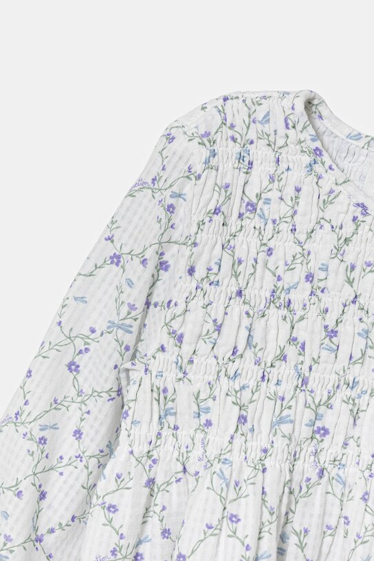 Дівчинка Дитяча бавовняна сукня United Colors of Benetton 40VFGV028.P.Seasonal білий