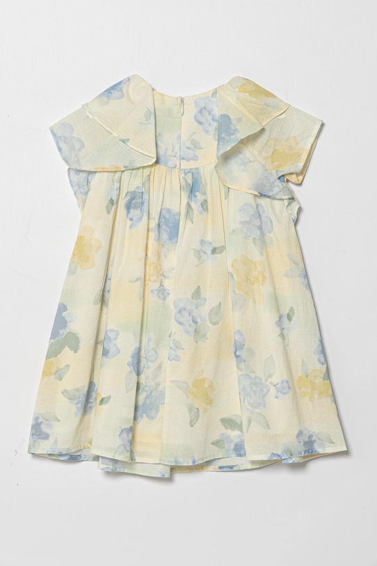 Dětské bavlněné šaty United Colors of Benetton 4HYUGV02B.P.Seasonal žlutá SS25