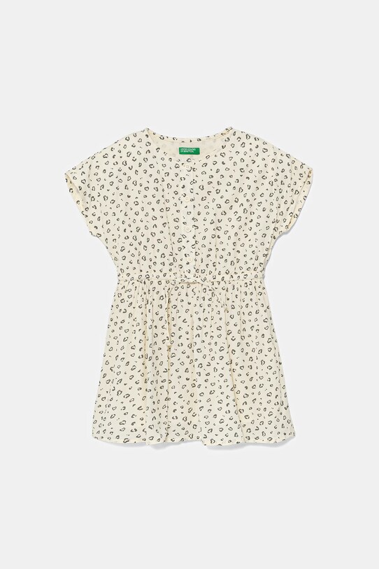 United Colors of Benetton sukienka dziecięca rozkloszowany beżowy 4KEUGV02D.P.Seasonal