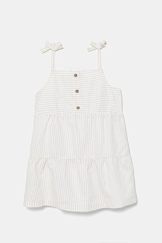 United Colors of Benetton rochie din in pentru copii mini bej 4Q1NGV025.P.Seasonal