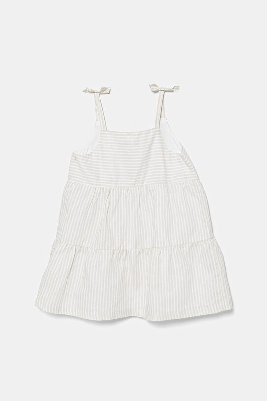United Colors of Benetton rochie din in pentru copii 4Q1NGV025.P.Seasonal bej SS25
