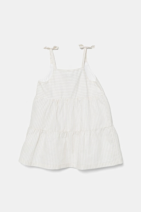 Dětské lněné šaty United Colors of Benetton 4Q1NGV025.P.Seasonal béžová SS25