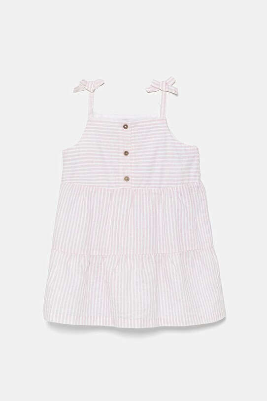 Dětské lněné šaty United Colors of Benetton mini růžová 4Q1NGV025.P.Seasonal