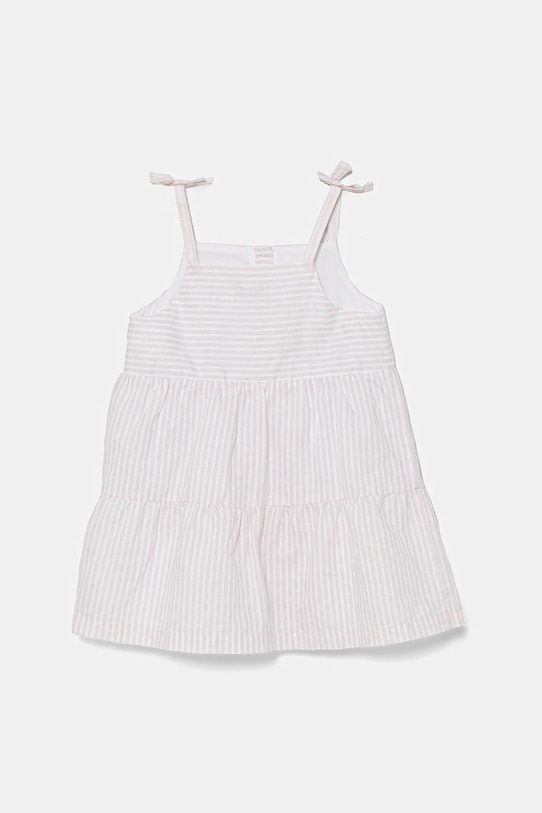 Dětské lněné šaty United Colors of Benetton 4Q1NGV025.P.Seasonal růžová SS25