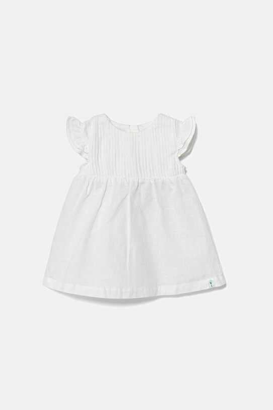 Дитяча лляна сукня United Colors of Benetton короткий білий 43WBAV00N.W.Seasonal