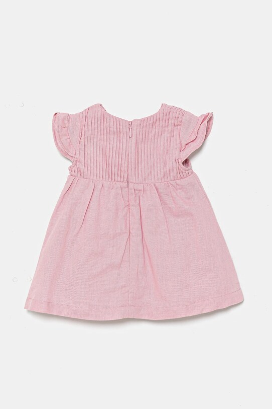 United Colors of Benetton sukienka lniana niemowlęca 43WBAV00N.W.Seasonal różowy SS25