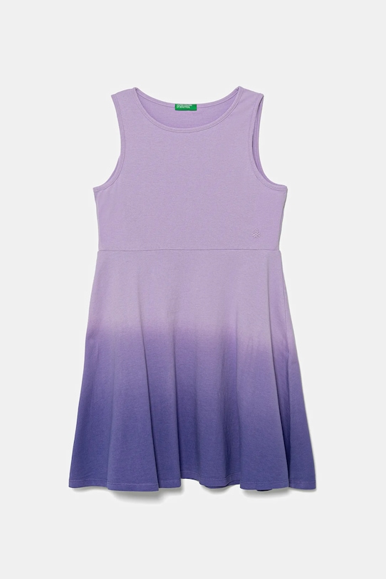 United Colors of Benetton sukienka bawełniana dziecięca bawełna fioletowy 3NPDCV011.G.Seasonal