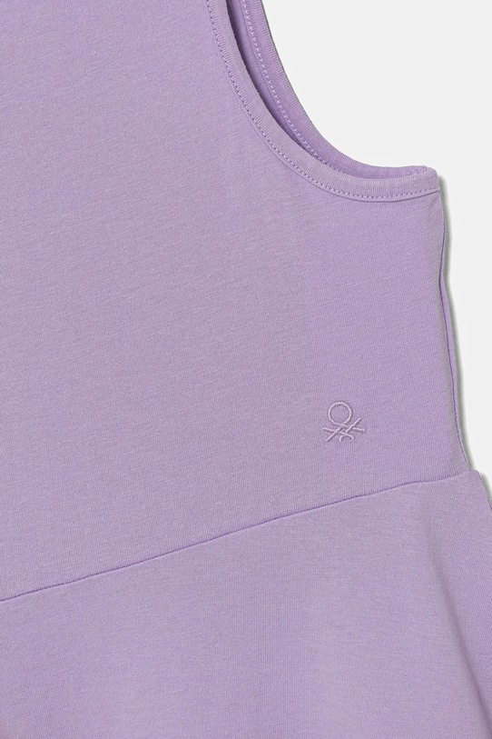 Dziewczynka United Colors of Benetton sukienka bawełniana dziecięca 3NPDCV011.G.Seasonal fioletowy