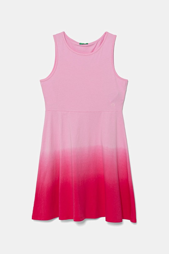 United Colors of Benetton sukienka bawełniana dziecięca bawełna różowy 3NPDCV011.G.Seasonal