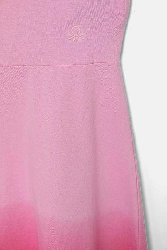 Dziewczynka United Colors of Benetton sukienka bawełniana dziecięca 3NPDCV011.G.Seasonal różowy