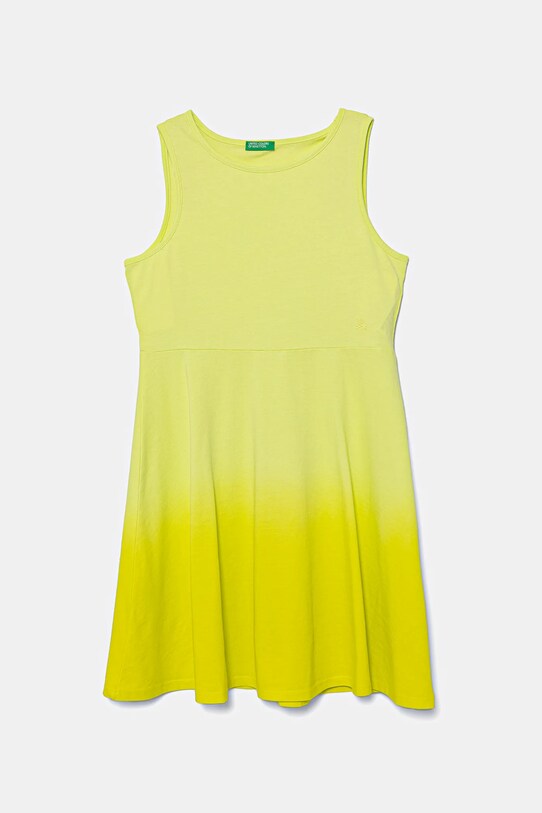 United Colors of Benetton rochie din bumbac pentru copii mini verde 3NPDCV011.G.Seasonal