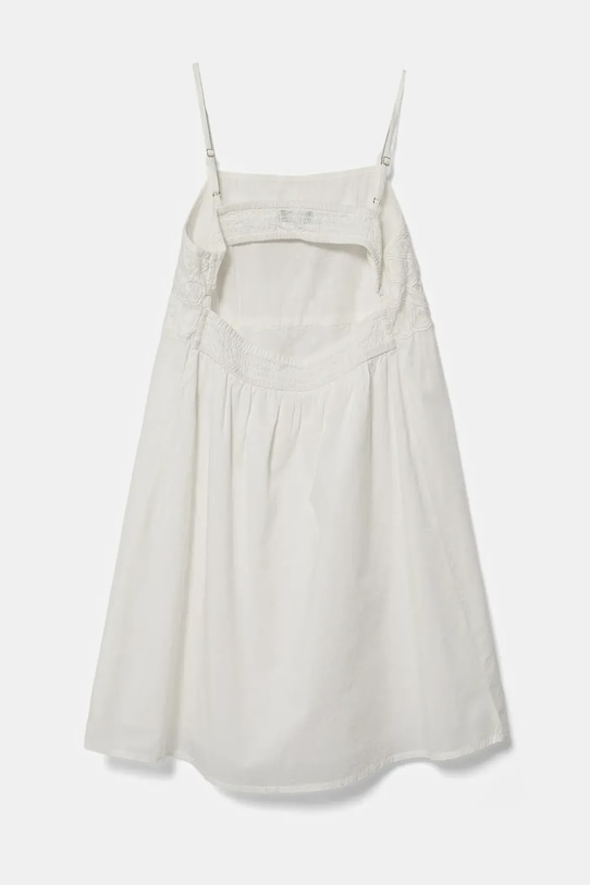 Παιδικό βαμβακερό φόρεμα United Colors of Benetton 4Q2LCV03H.G.Seasonal λευκό SS25