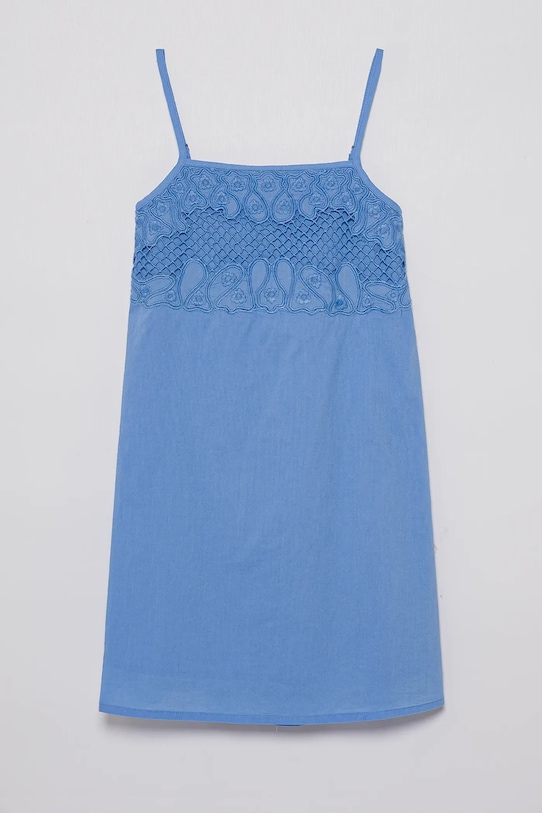Παιδικό βαμβακερό φόρεμα United Colors of Benetton βαμβάκι μπλε 4Q2LCV03H.G.Seasonal