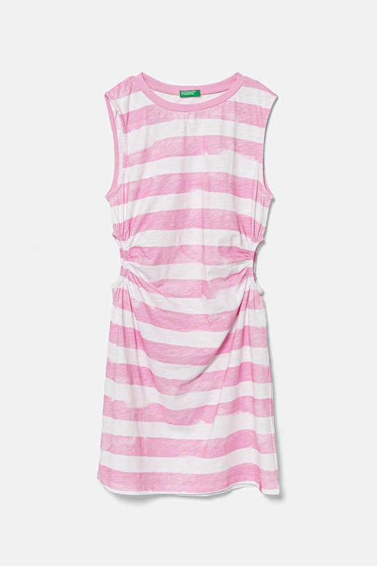 United Colors of Benetton rochie din bumbac pentru copii mini roz 3SL3CV013.G.Seasonal