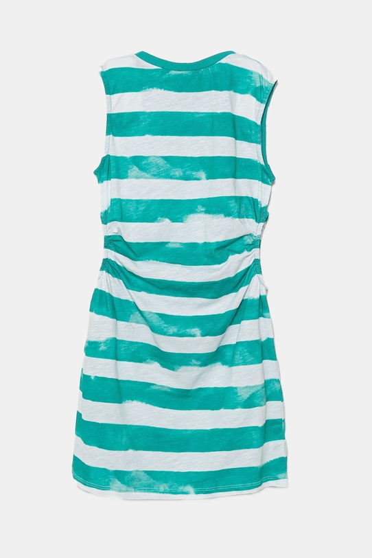 United Colors of Benetton sukienka bawełniana dziecięca 3SL3CV013.G.Seasonal turkusowy SS25