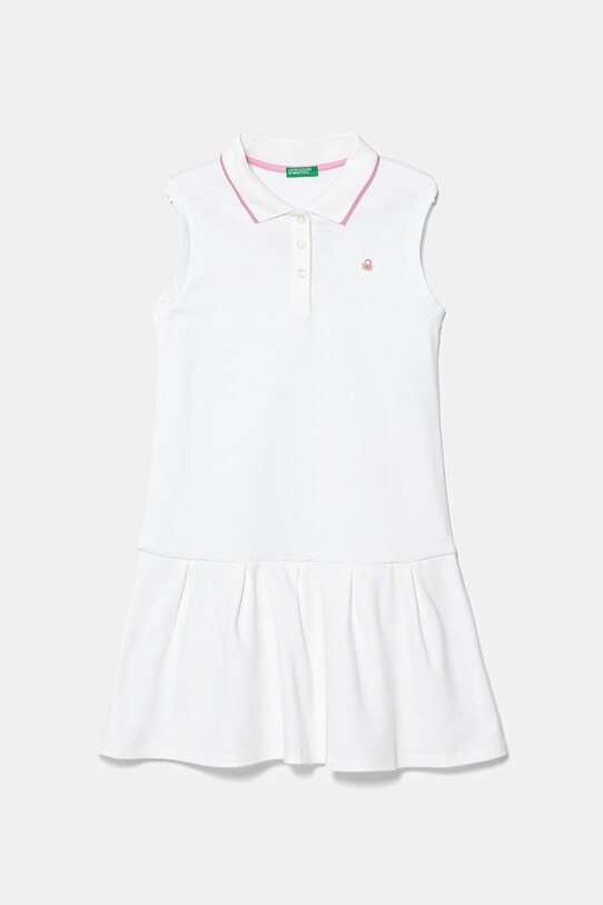 Dievčenské šaty United Colors of Benetton s elastanom biela 3F9HCV012.G.Seasonal