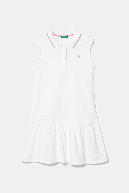 United Colors of Benetton rochie fete cu guler alb 3F9HCV012.G.Seasonal