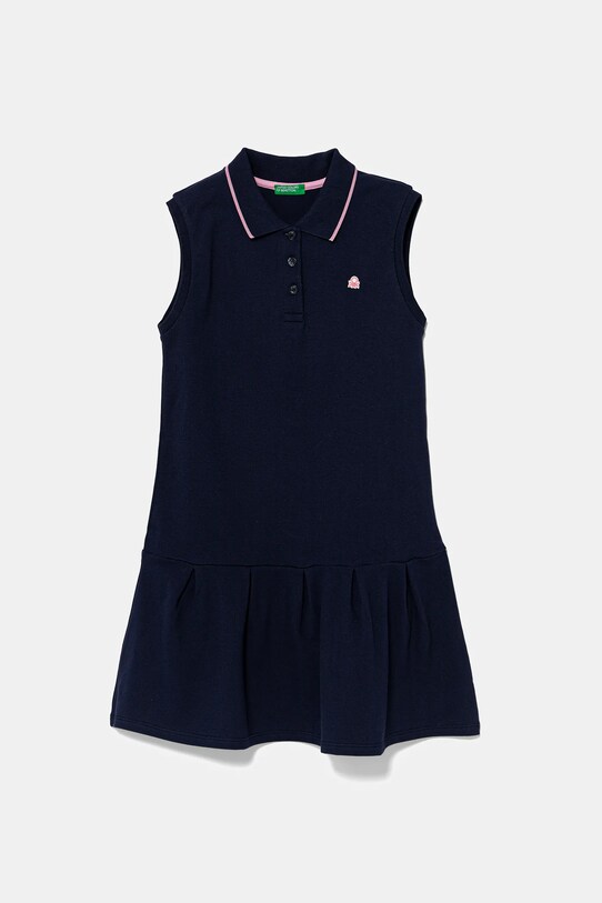 United Colors of Benetton rochie fete cu guler bleumarin 3F9HCV012.G.Seasonal