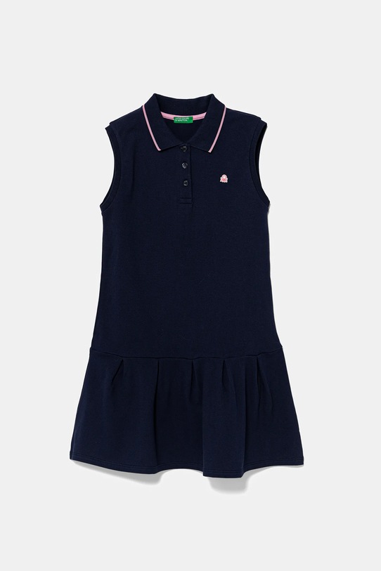 Dječja haljina United Colors of Benetton bez uzorka mornarsko plava 3F9HCV012.G.Seasonal