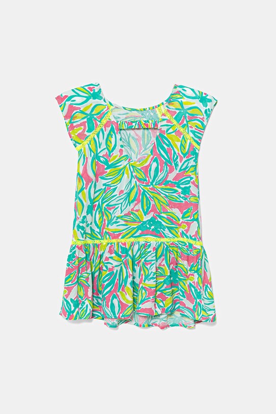 United Colors of Benetton sukienka dziecięca 4UIACV03G.G.Seasonal turkusowy SS25