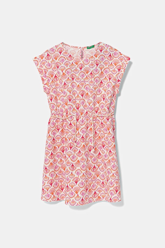 Дитяча бавовняна сукня United Colors of Benetton короткий помаранчевий 4MMDCV03F.G.Seasonal