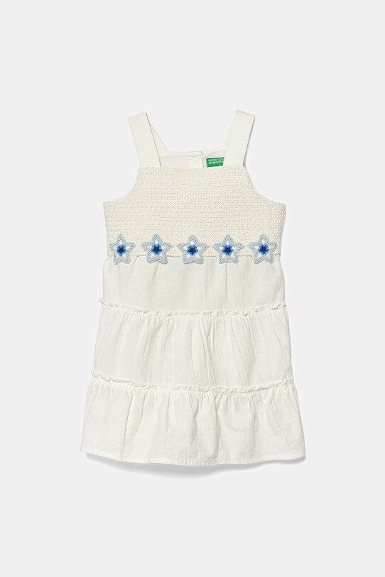 Дитяча бавовняна сукня United Colors of Benetton бавовна білий 47JKGV02F.P.Seasonal