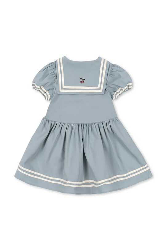 Dziewczynka Konges Sløjd sukienka bawełniana dziecięca CELEBRATION ALLIE SAILOR DRESS GOTS KS103567 niebieski