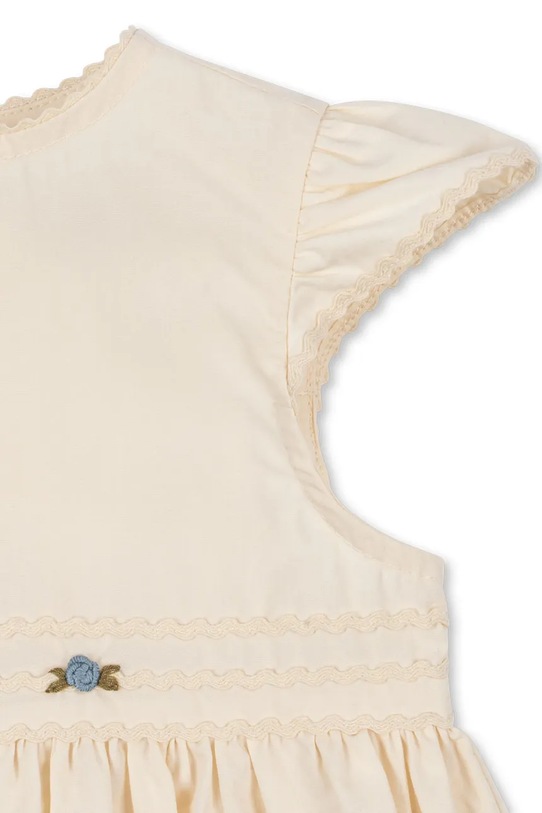 Konges Sløjd rochie din bumbac pentru bebeluși CELEBRATION AALIYAH BABY SET GOTS bej KS103577