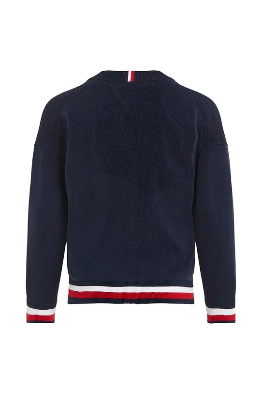 Chłopiec Tommy Hilfiger kardigan bawełniany dziecięcy KB0KB08891.PPYA granatowy
