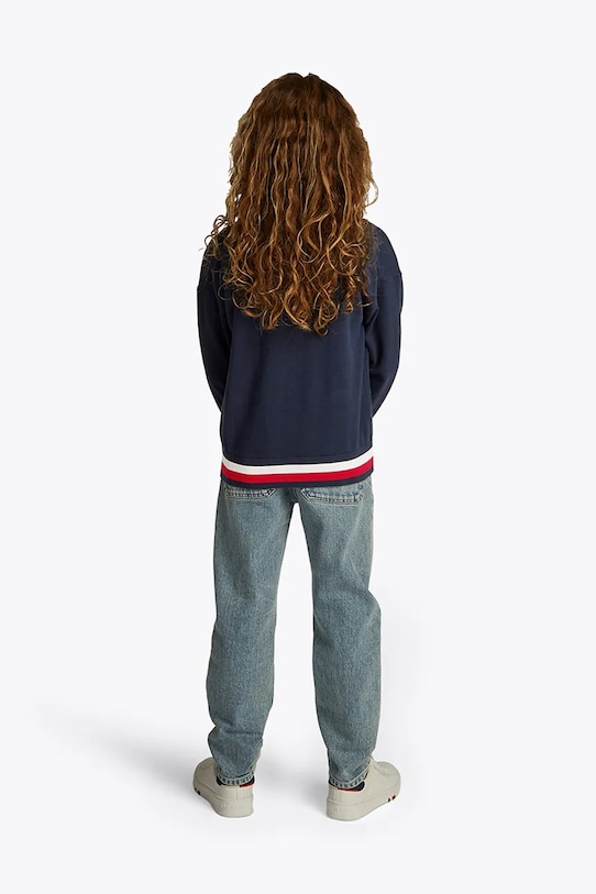 Tommy Hilfiger kardigan bawełniany dziecięcy KB0KB08891.PPYA granatowy