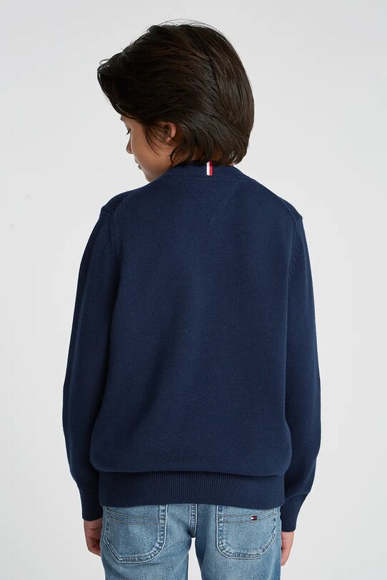 Chłopiec Tommy Hilfiger sweter bawełniany dziecięcy KB0KB09344.104.122.PPYA granatowy