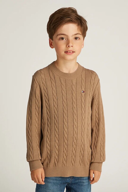 Дитячий бавовняний светр Tommy Hilfiger інші коричневий KB0KB09348.PPYA