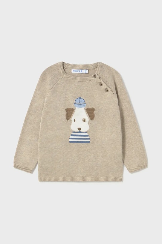Detský bavlnený sveter Mayoral stredne hrubá béžová 1302.3E.Baby.PPYA